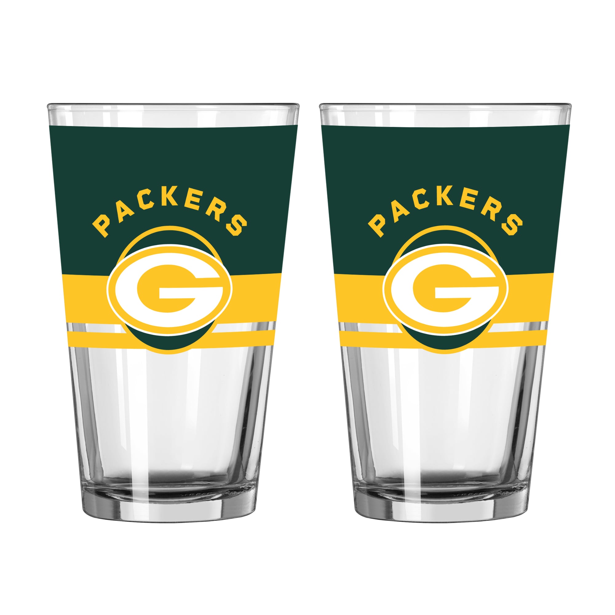 Logo Brands Green Bay Packers Two-Piece 16oz. Horizon Pint Glass Set