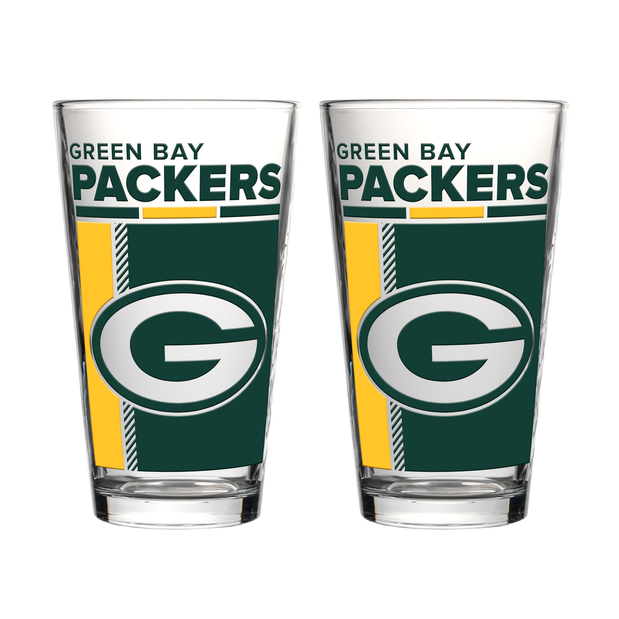 Logo Brands Green Bay Packers Two-Piece 16oz. Pint Glass Set