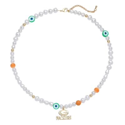 Green Bay Packers LUV AJ Pearl Bead Logo Necklace