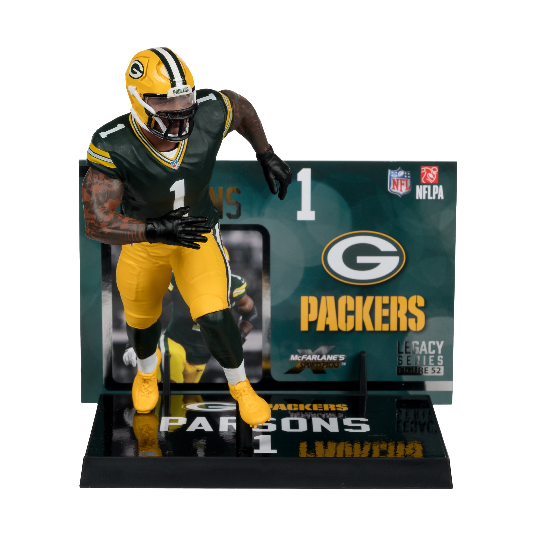 Figurine de joueur Micah Parsons des Green Bay Packers de McFarlane Toys (18 cm).