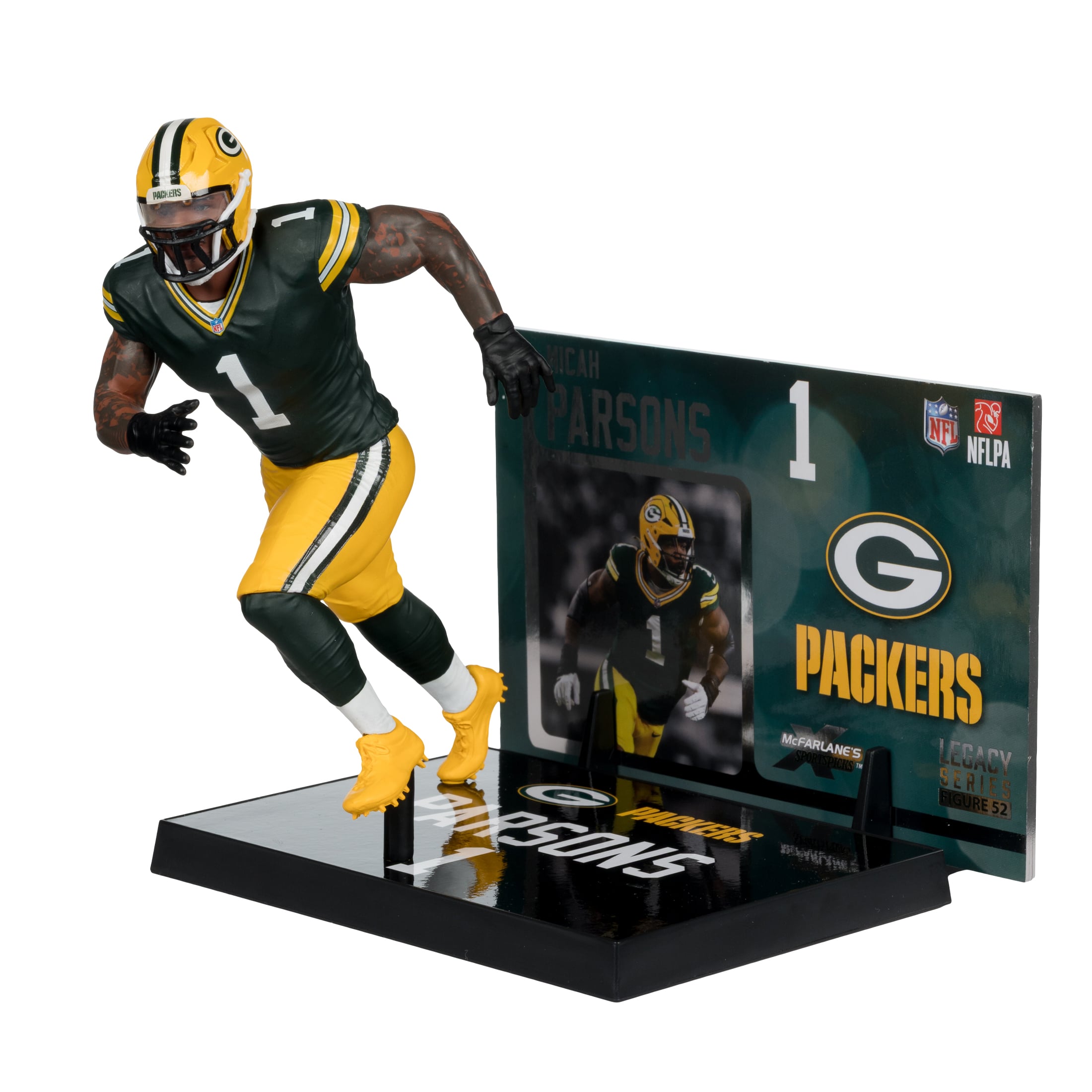 Figurine de joueur Micah Parsons des Green Bay Packers de McFarlane Toys (18 cm).