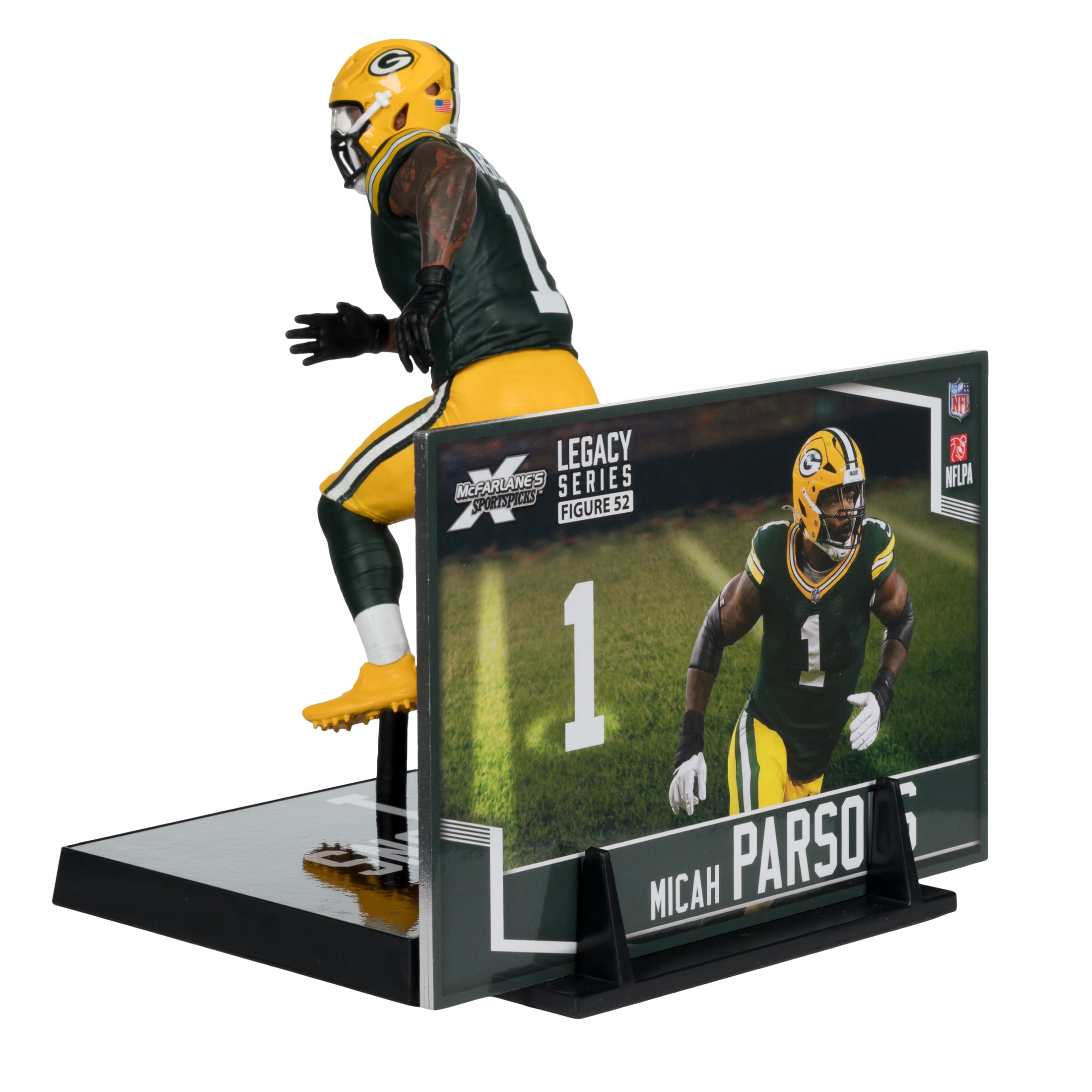 Figurine de joueur Micah Parsons des Green Bay Packers de McFarlane Toys (18 cm).