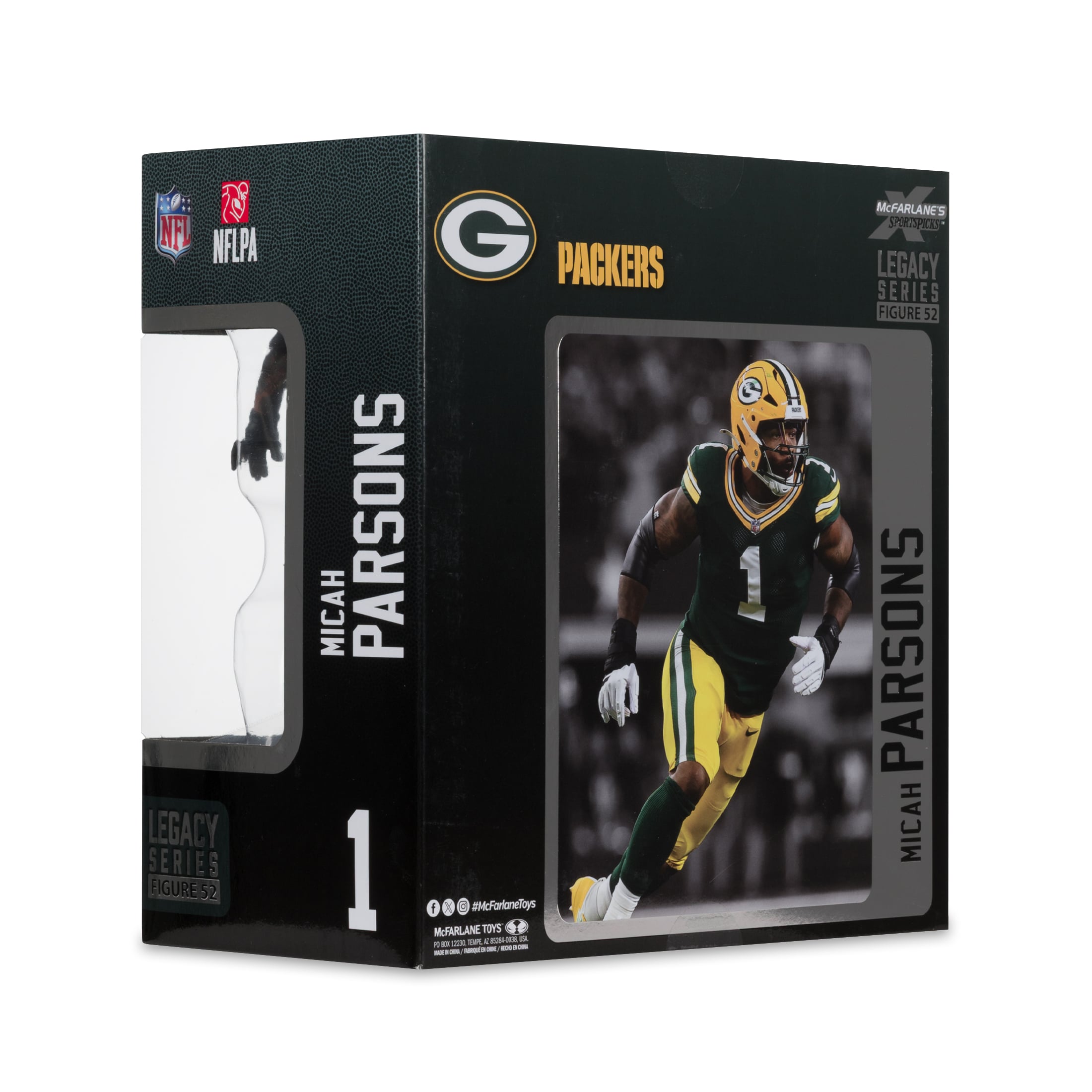 Figurine de joueur Micah Parsons des Green Bay Packers de McFarlane Toys (18 cm).