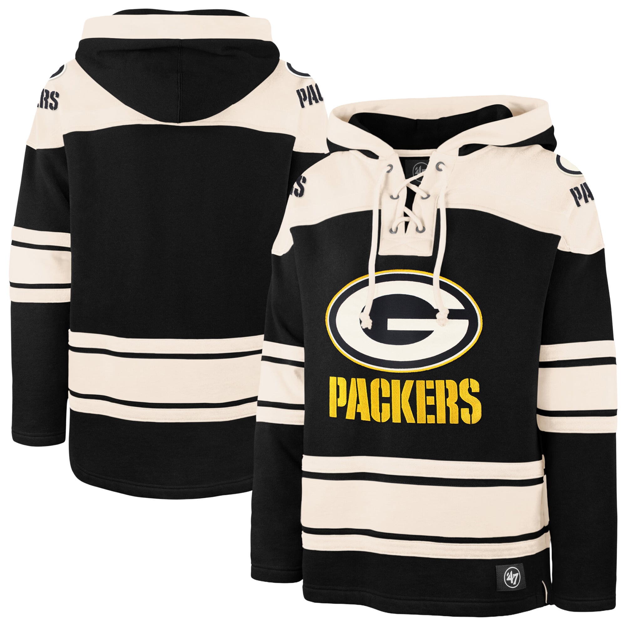 Sweat à capuche Superior Lacer noir Green Bay Packers '47 pour homme