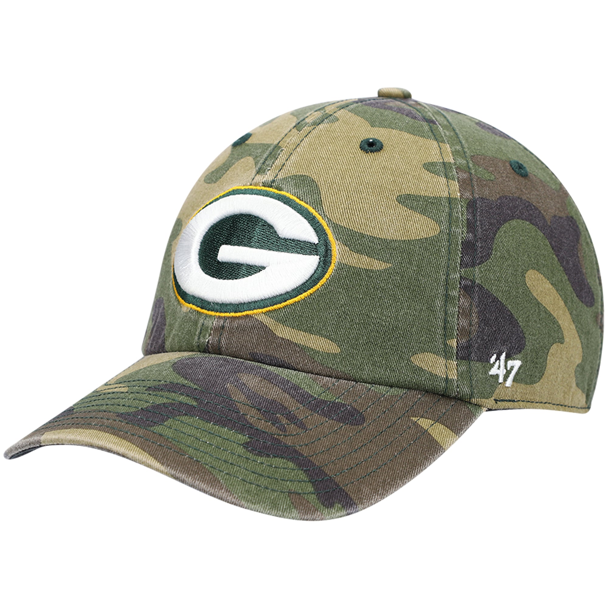 Casquette réglable '47 Camo Green Bay Packers Woodland Clean Up pour homme
