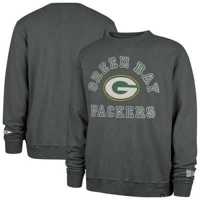 Green Bay Packers '47 Calderwood Well Worn French Terry Sweatshirt - Charcoal