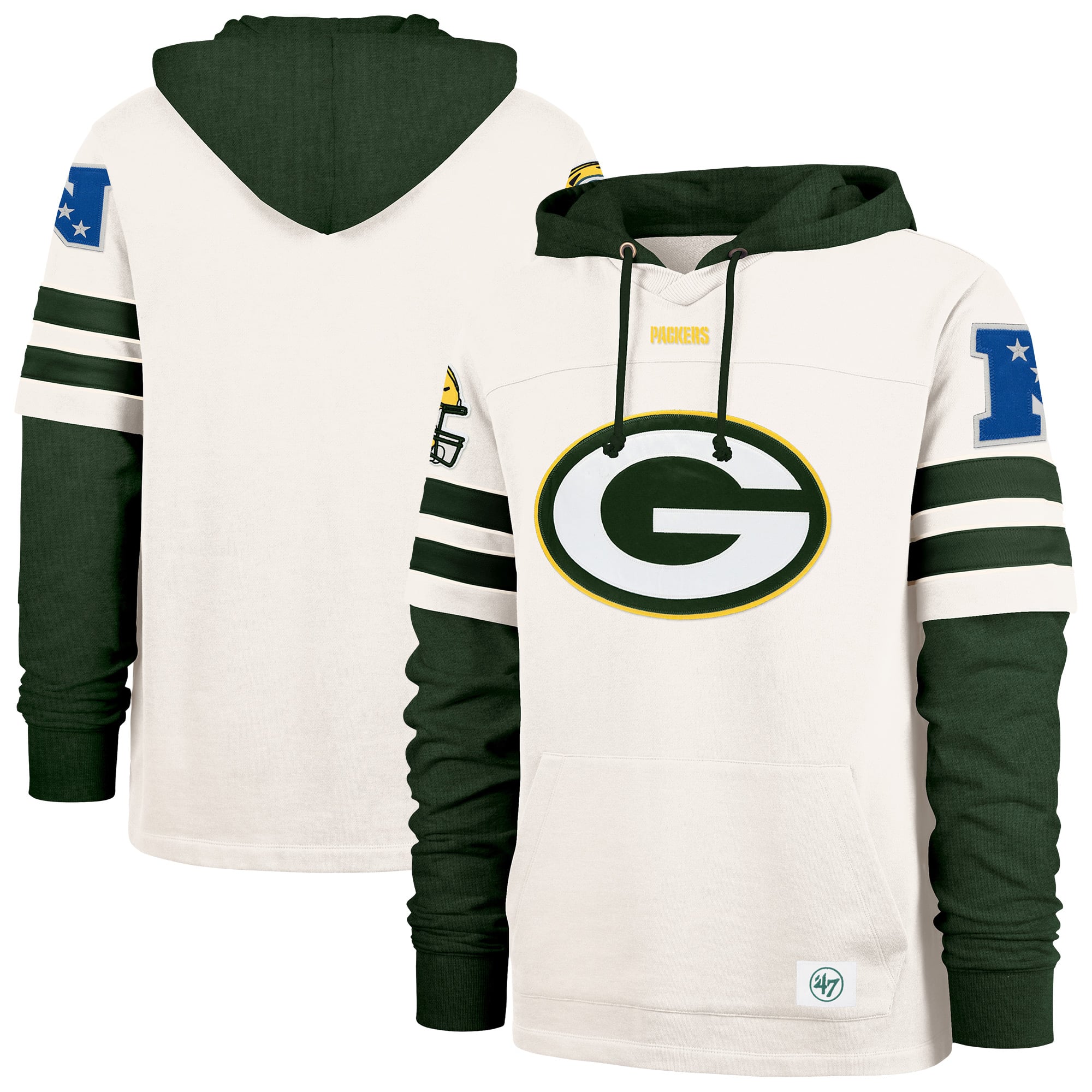 Sweat à capuche pour homme, modèle 47 crème, Green Bay Packers Cornerback