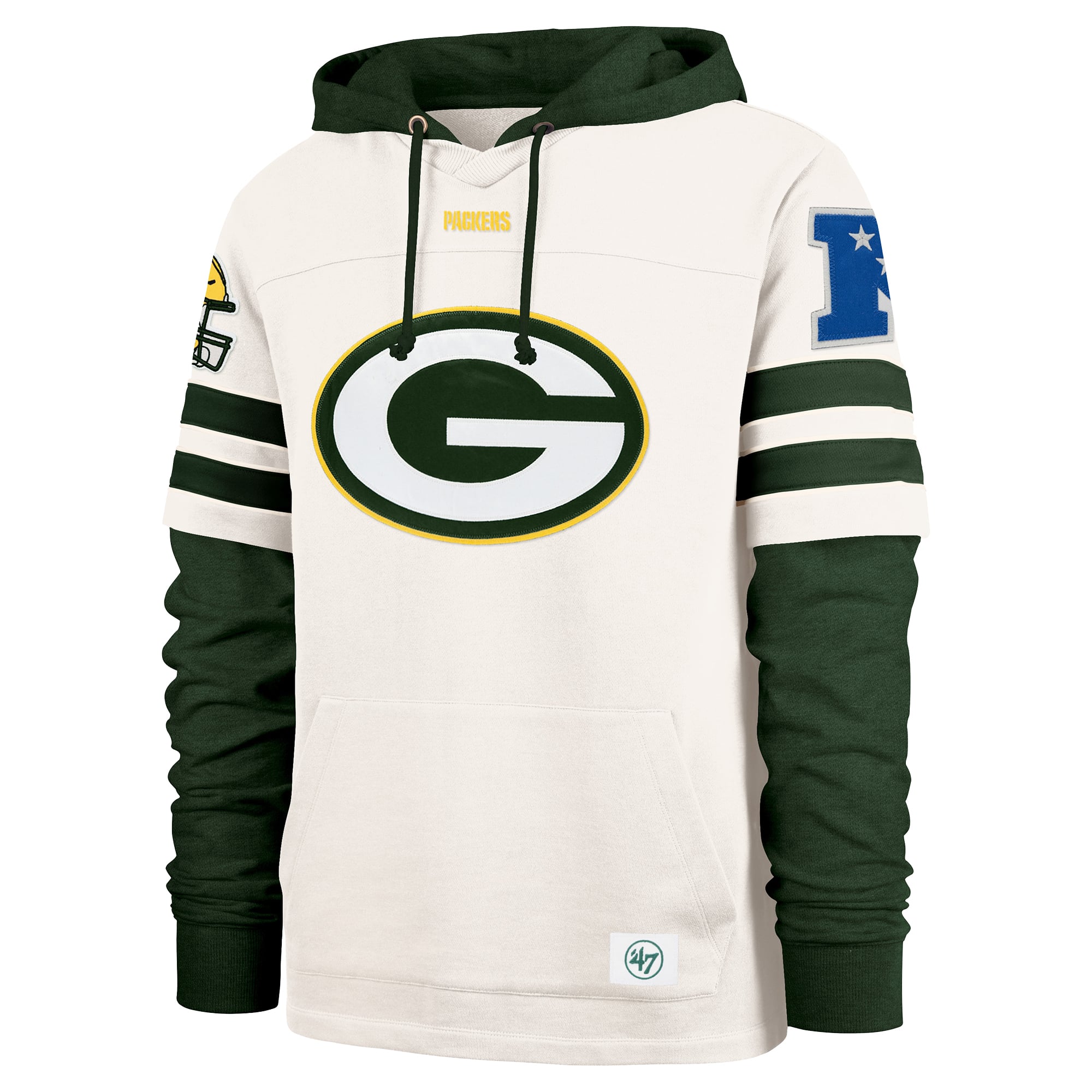 Sweat à capuche pour homme, modèle 47 crème, Green Bay Packers Cornerback
