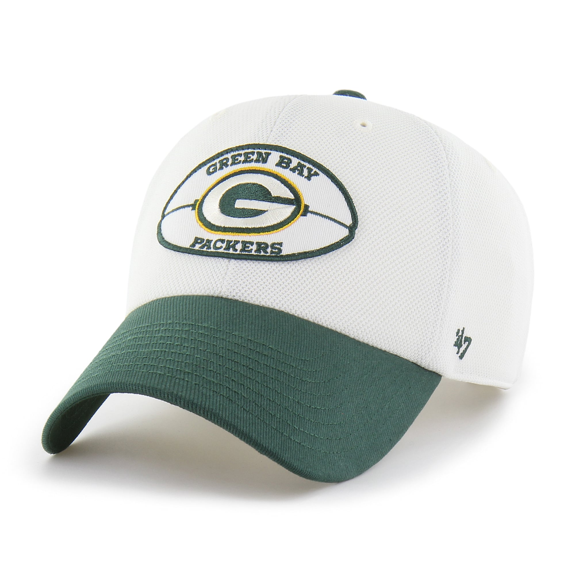 Men's '47 Cream/Green Green Bay Packers Pique Patch Clean Up Adjustable Hat