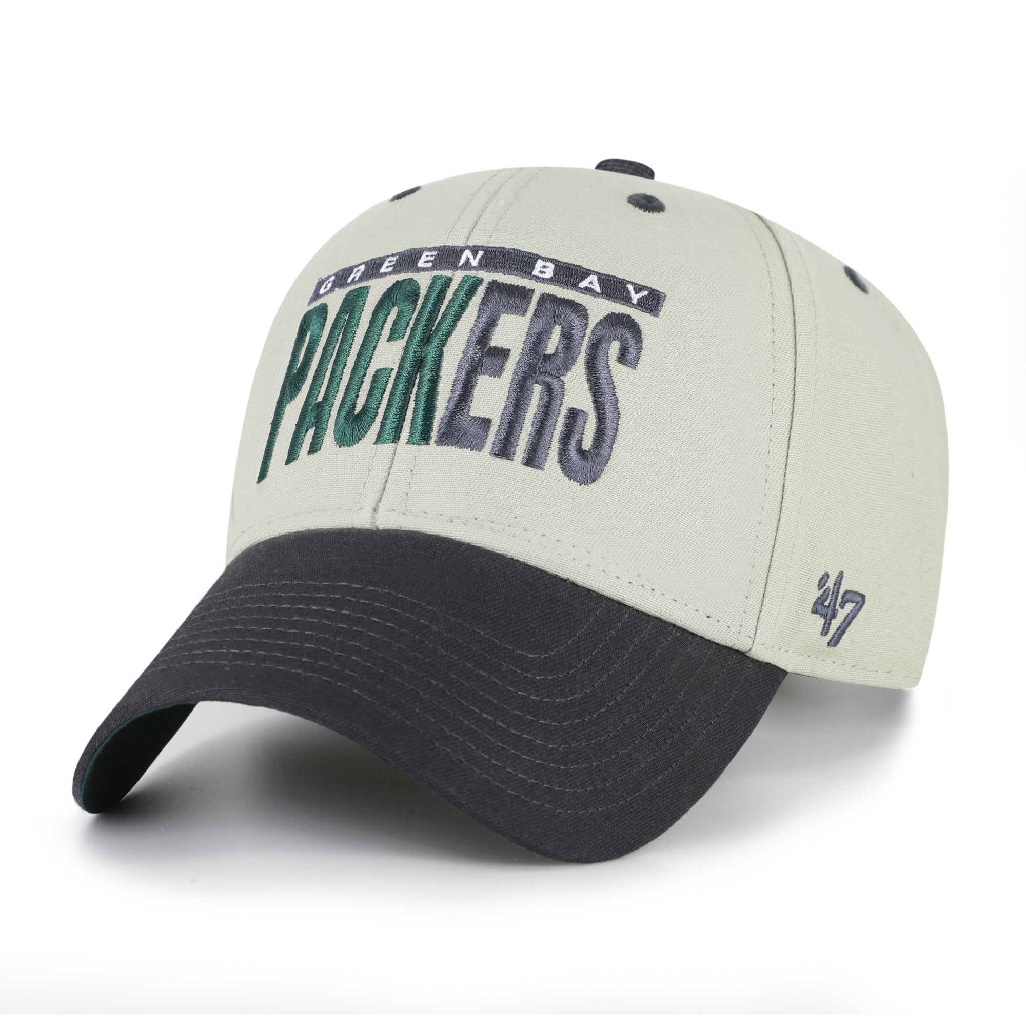 Casquette ajustable Green Bay Packers MVP, gris/noir, numéro 47