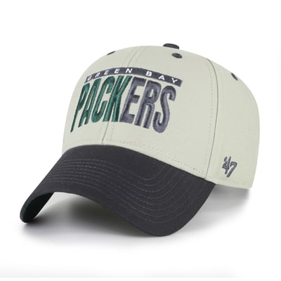  Green Bay Packers '47 Half Block Text MVP Adjustable Hat - Gray/Black