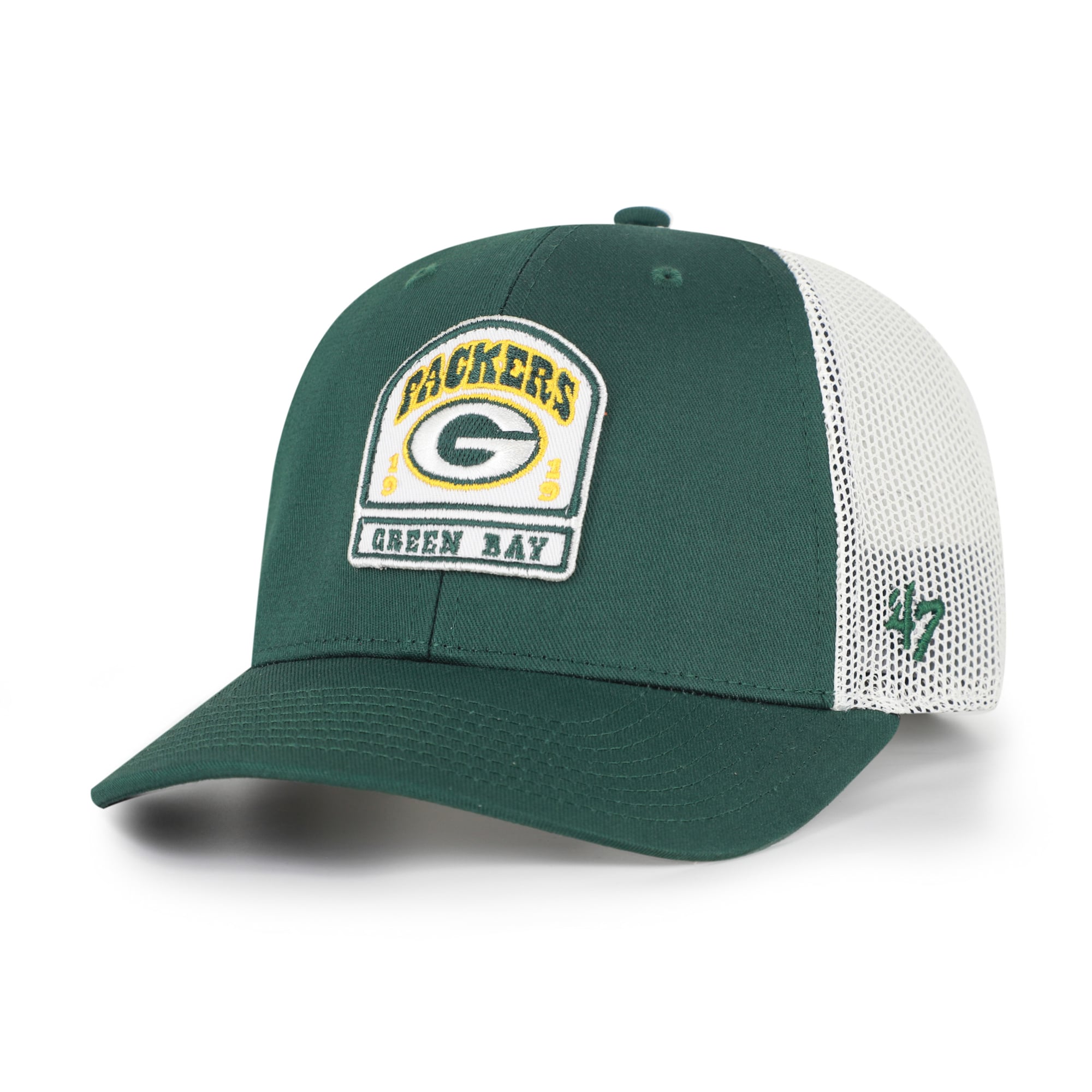 Casquette trucker ajustable pour homme, modèle '47 Green Bay Packers Headstone
