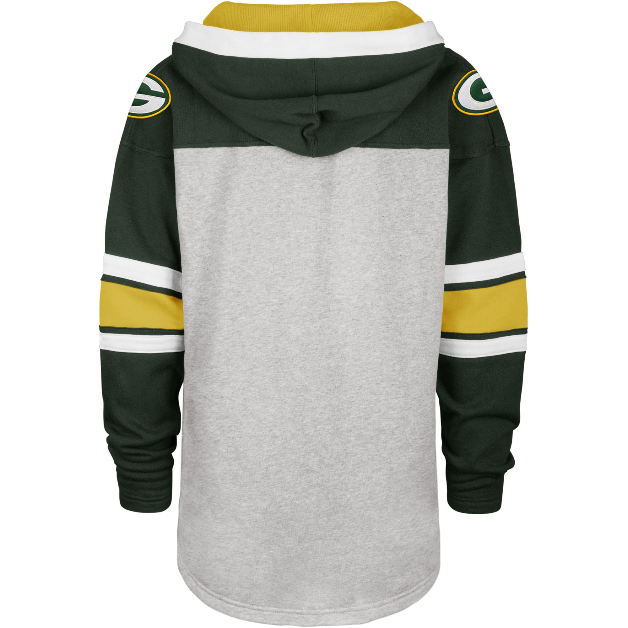 Chandail à lacets Gridiron des Packers de Green Bay '47 gris chiné/vert pour hommes - capuchon