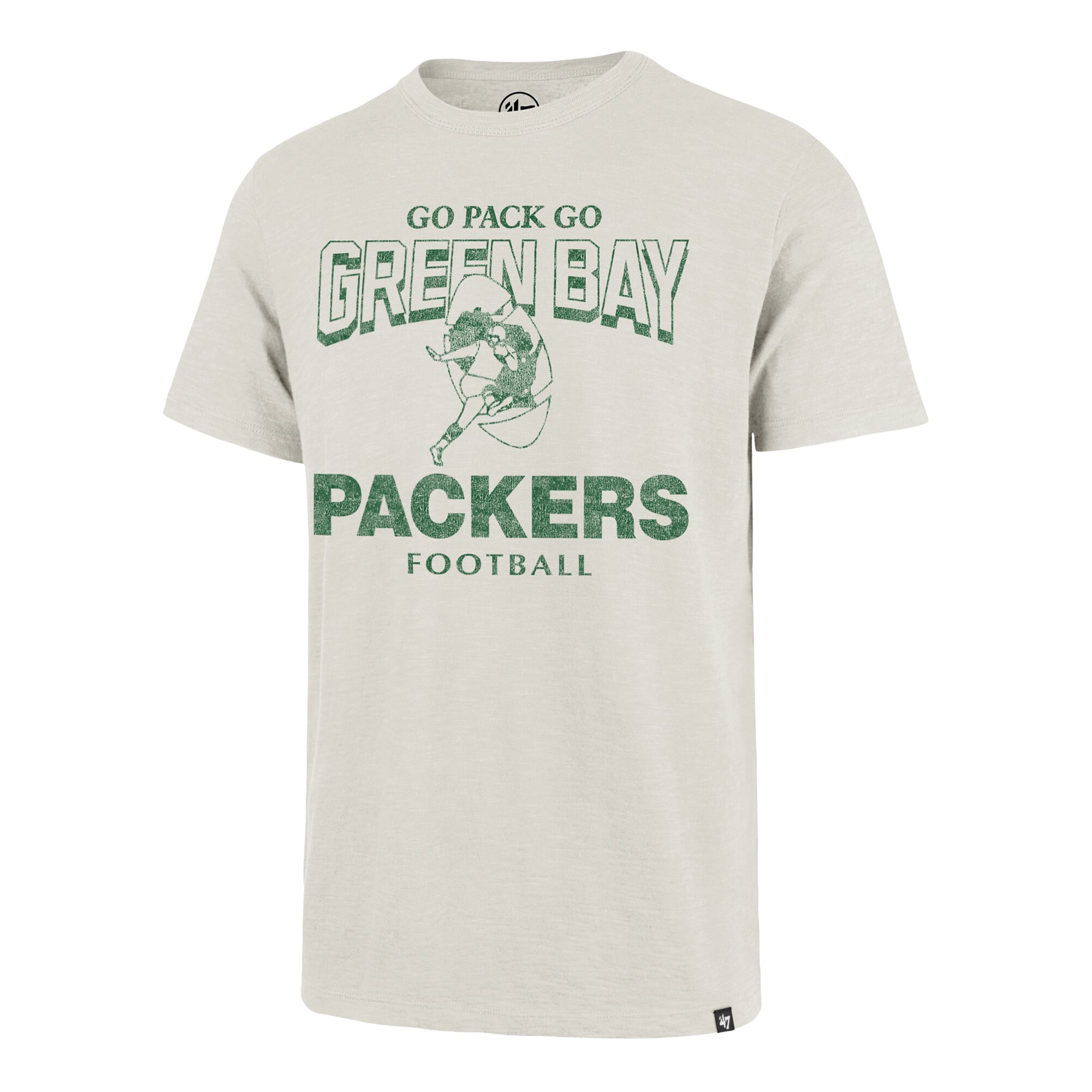 T-shirt homme '47 Natural Green Bay Packers Head On Scrum Slub