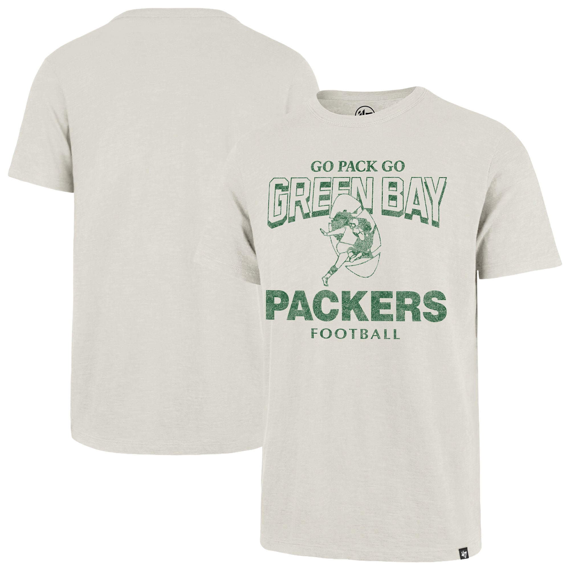 T-shirt homme '47 Natural Green Bay Packers Head On Scrum Slub