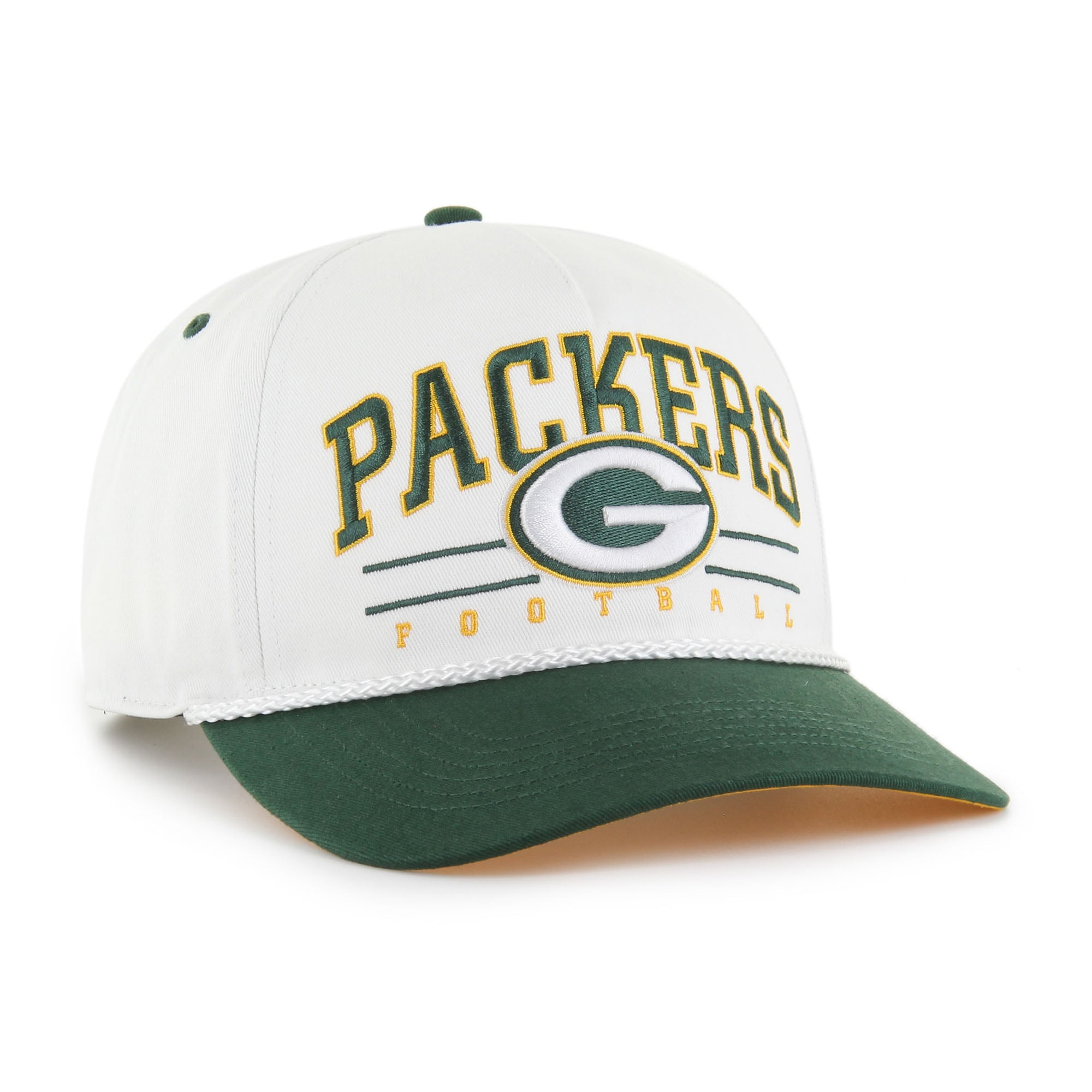 Men's '47 White/Green Green Bay Packers Roscoe Two-Toned Hitch Adjustable Hat
