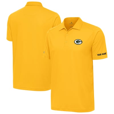Green Bay Packers Antigua  Personalized Tribute Polo - Gold