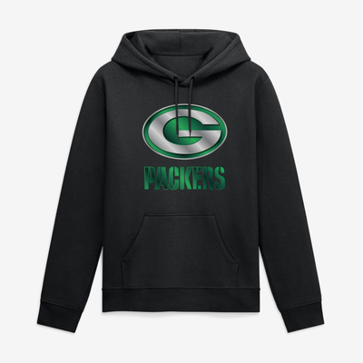 Green Bay Packers Big & Tall Metallic Mascot Hoodie - Black