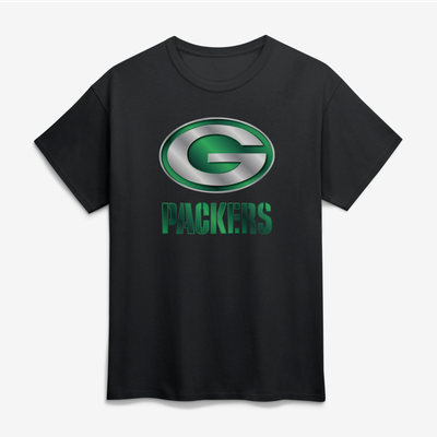 Green Bay Packers Big & Tall Metallic Mascot T-Shirt - Black
