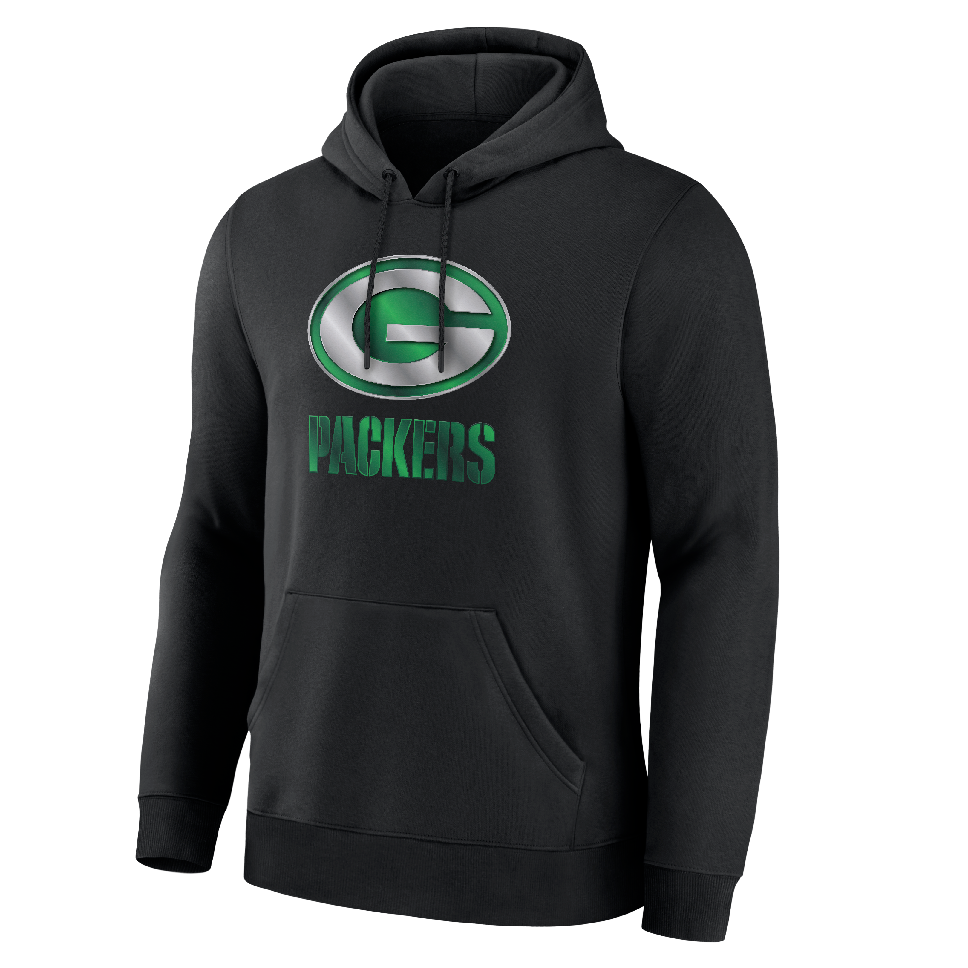 Sweat à capuche noir pour homme Green Bay Packers motif métallique