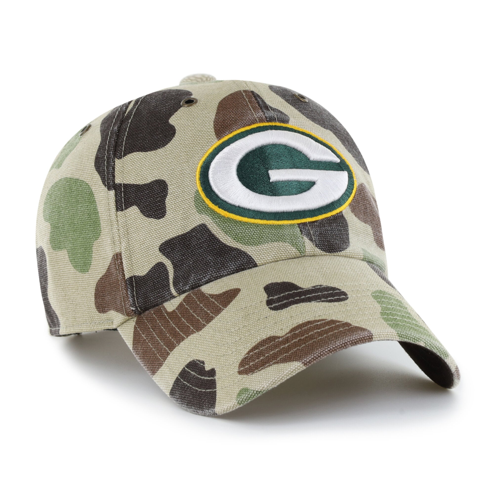 Casquette ajustable Carhartt x '47 Duck Camo Green Bay Packers Clean Up pour homme