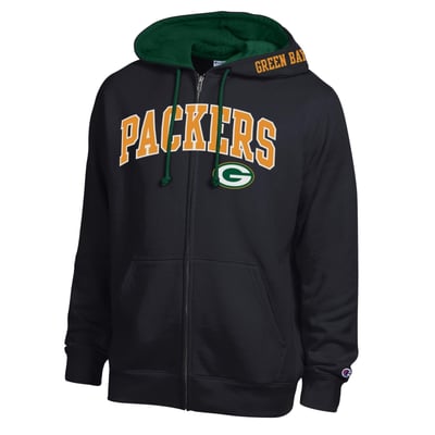  Green Bay Packers Champion Full-Zip Hoodie -  Black/Green