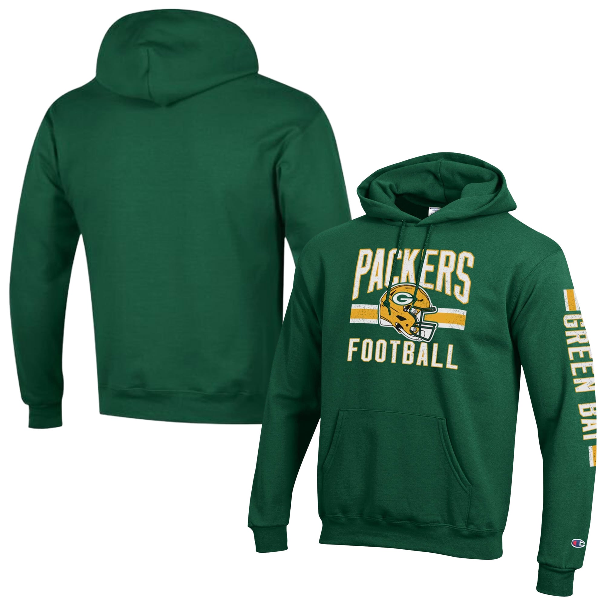 Sweat à capuche Champion vert Green Bay Packers Powerblend pour homme