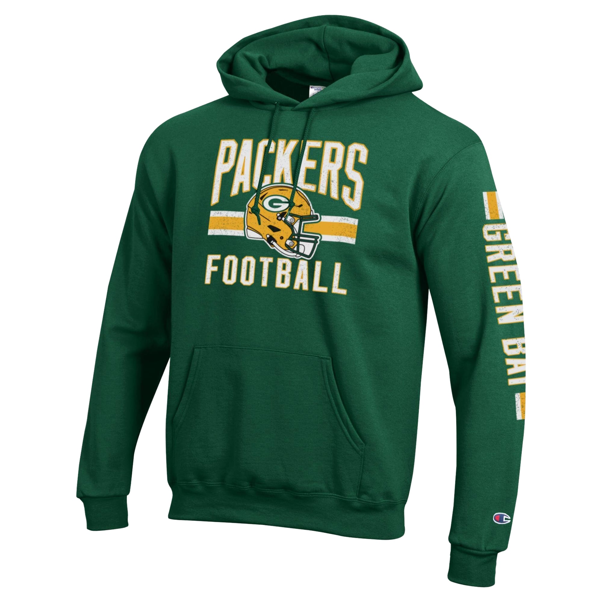 Sweat à capuche Champion vert Green Bay Packers Powerblend pour homme