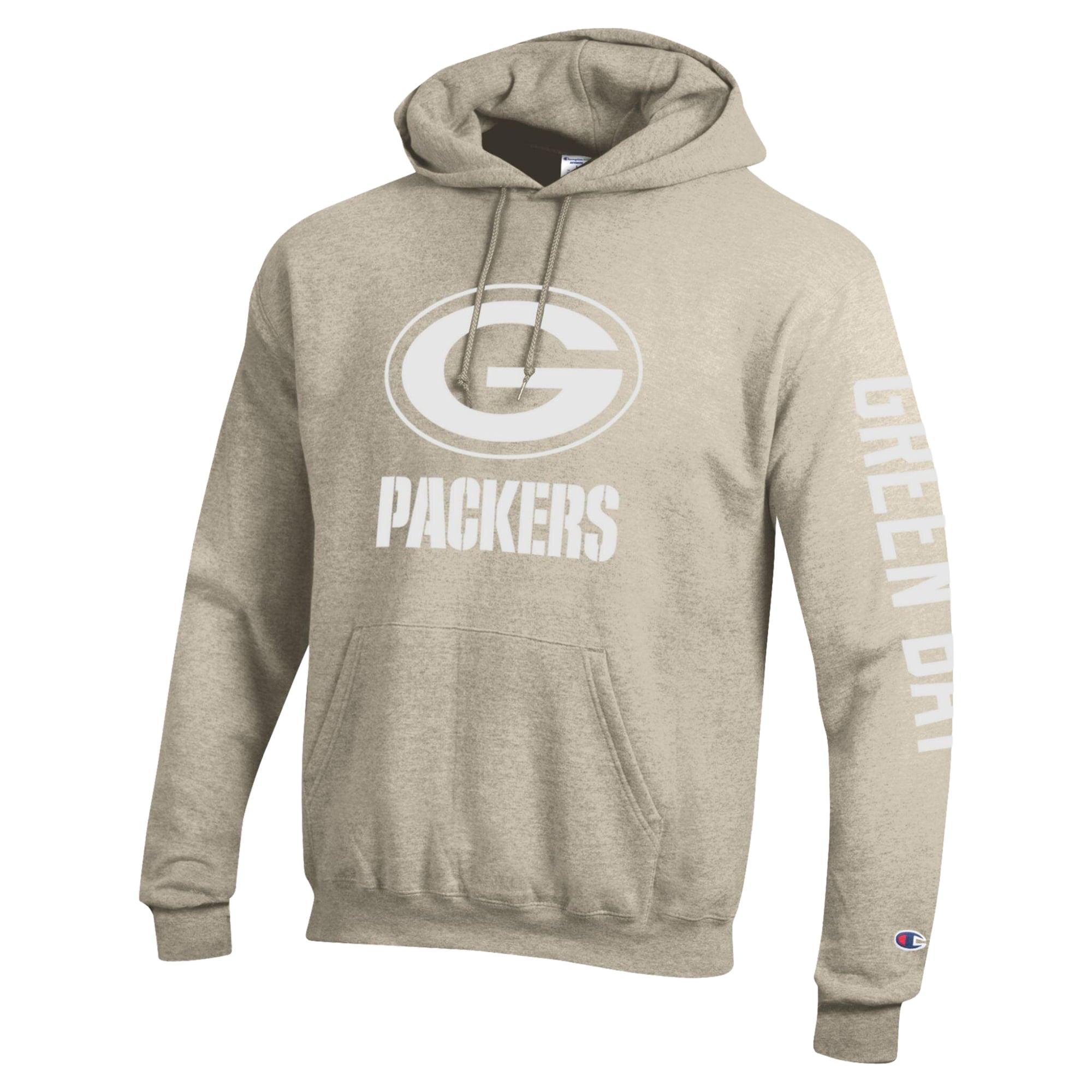Sweat à capuche Champion Powerblend couleur avoine Green Bay Packers pour homme