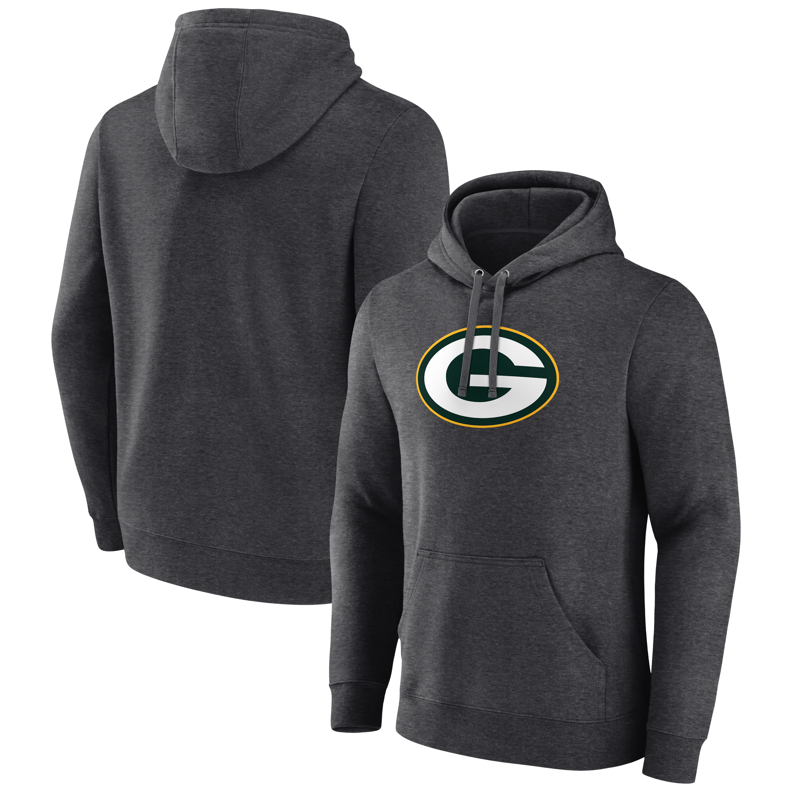 Men's Charcoal Green Bay Packers Primary Logo Hoodie