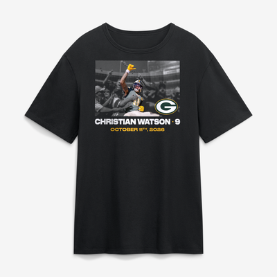 Christian Watson Green Bay Packers NFL Flash Features Week 5 T-Shirt - Black