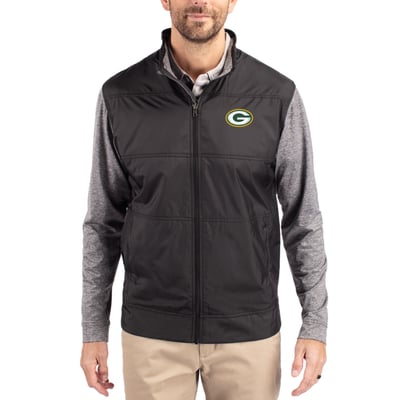 Green Bay Packers Cutter & Buck Stealth Full-Zip Jacket - Black