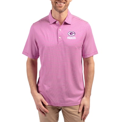 Green Bay Packers Cutter & Buck Forge Eco Double Stripe Stretch Recycled Polo - Light Purple