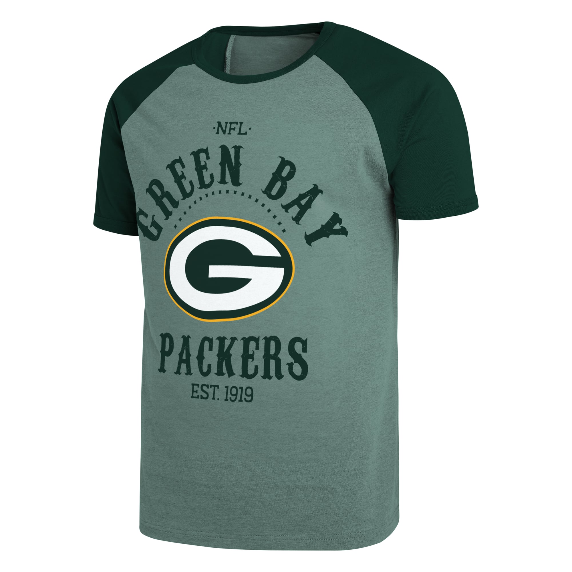T-shirt raglan vert Green Bay Packers de la collection Darius Rucker pour homme par Fanatics