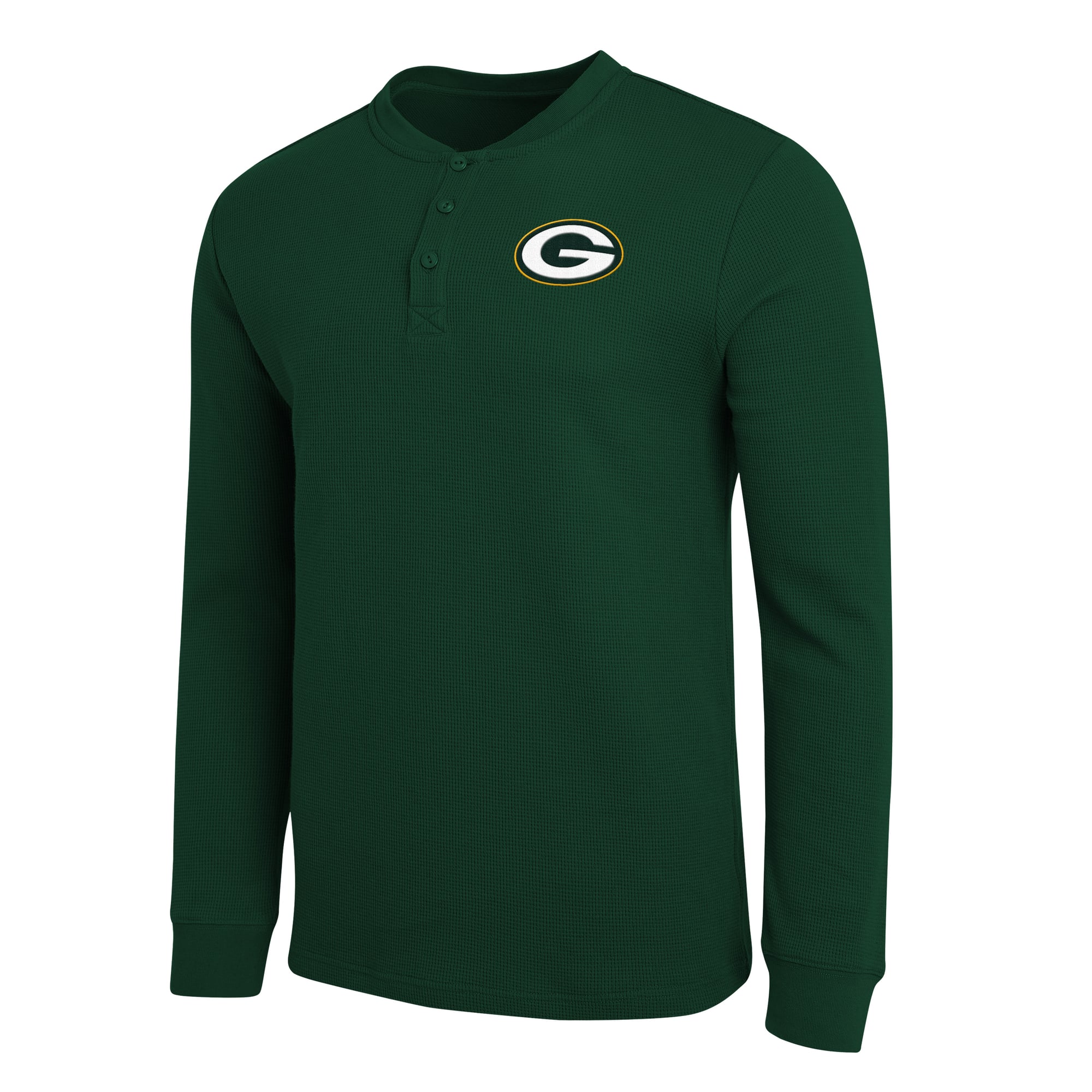 Collection Darius Rucker pour homme par Fanatics Green Bay Packers T-shirt à manches longues Henley en maille gaufrée vert
