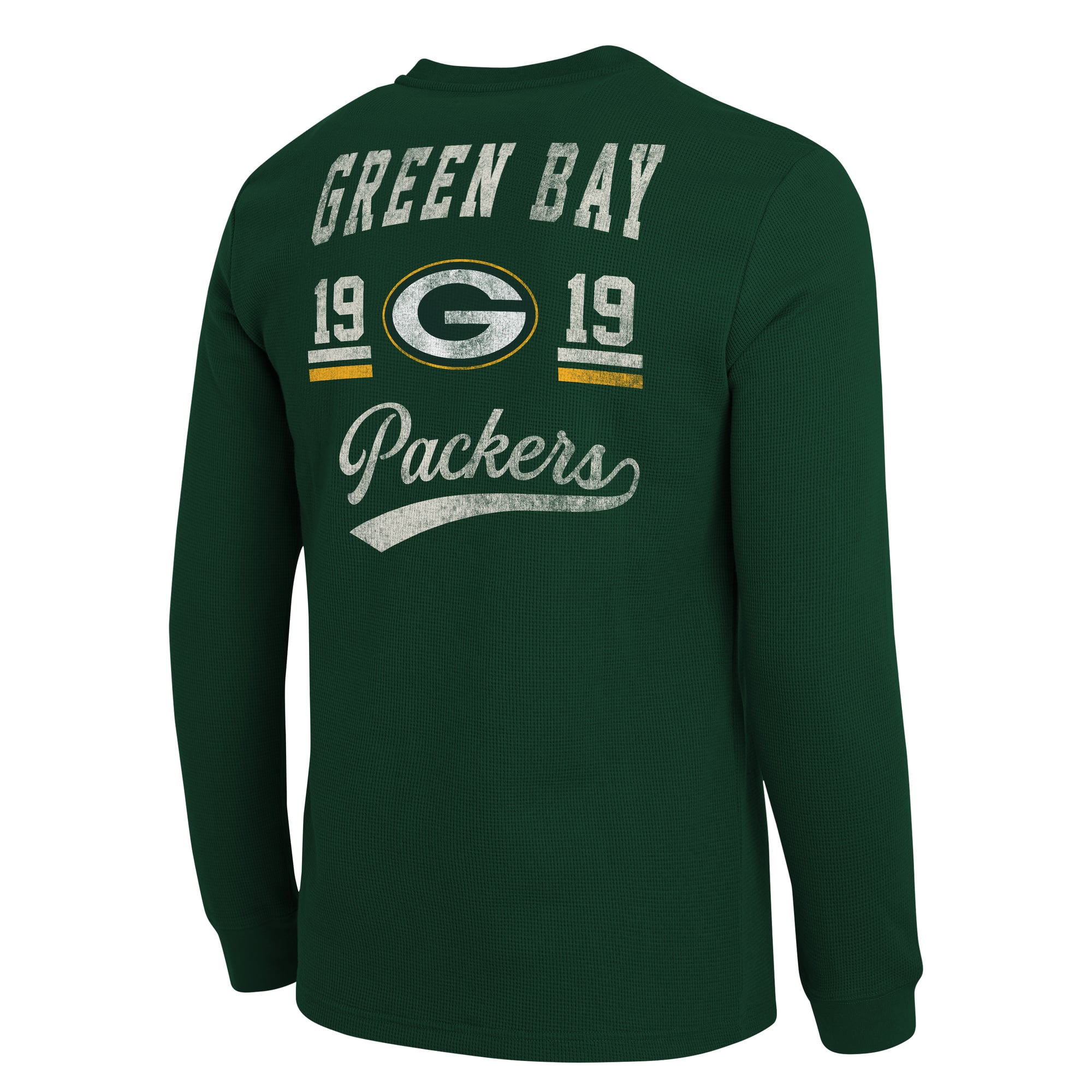 Collection Darius Rucker pour homme par Fanatics Green Bay Packers T-shirt à manches longues Henley en maille gaufrée vert