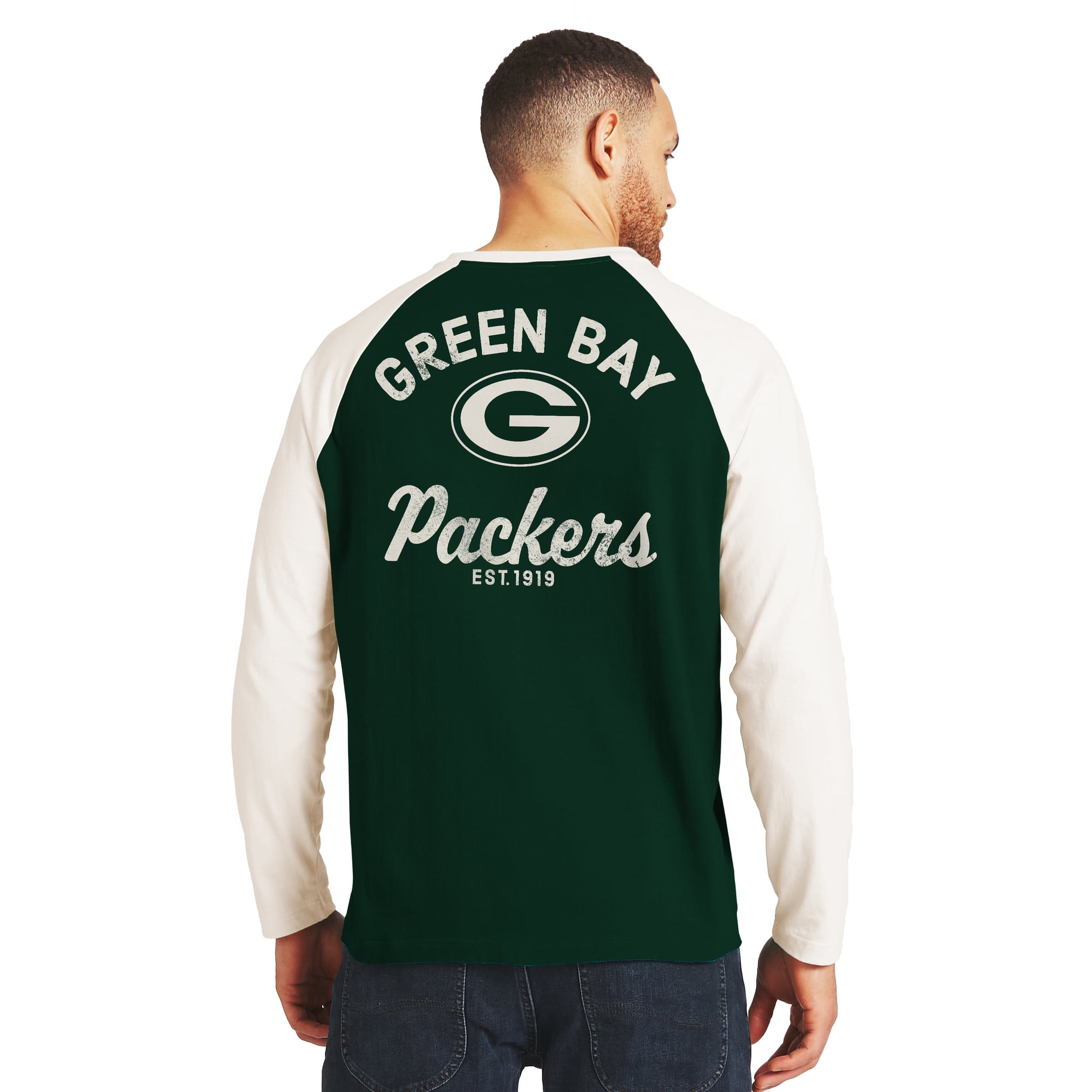 Men's Darius Rucker Collection by Fanatics Green/Cream Green Bay Packers Henley Long Sleeve T-Shirt