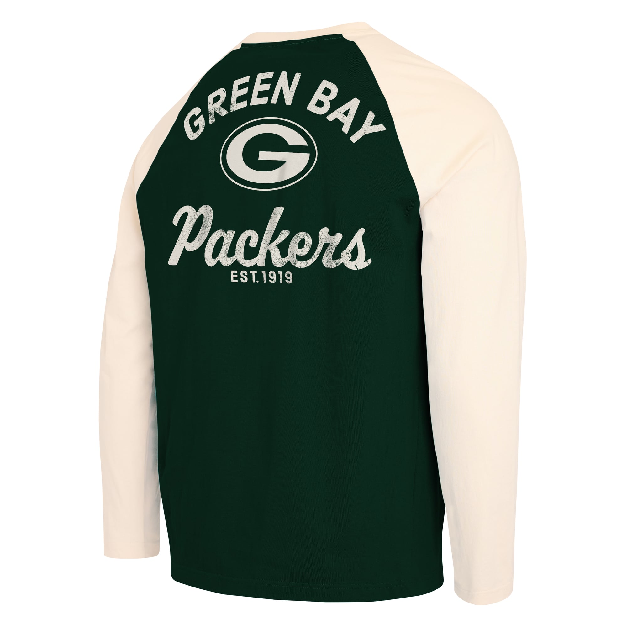 Men's Darius Rucker Collection by Fanatics Green/Cream Green Bay Packers Henley Long Sleeve T-Shirt