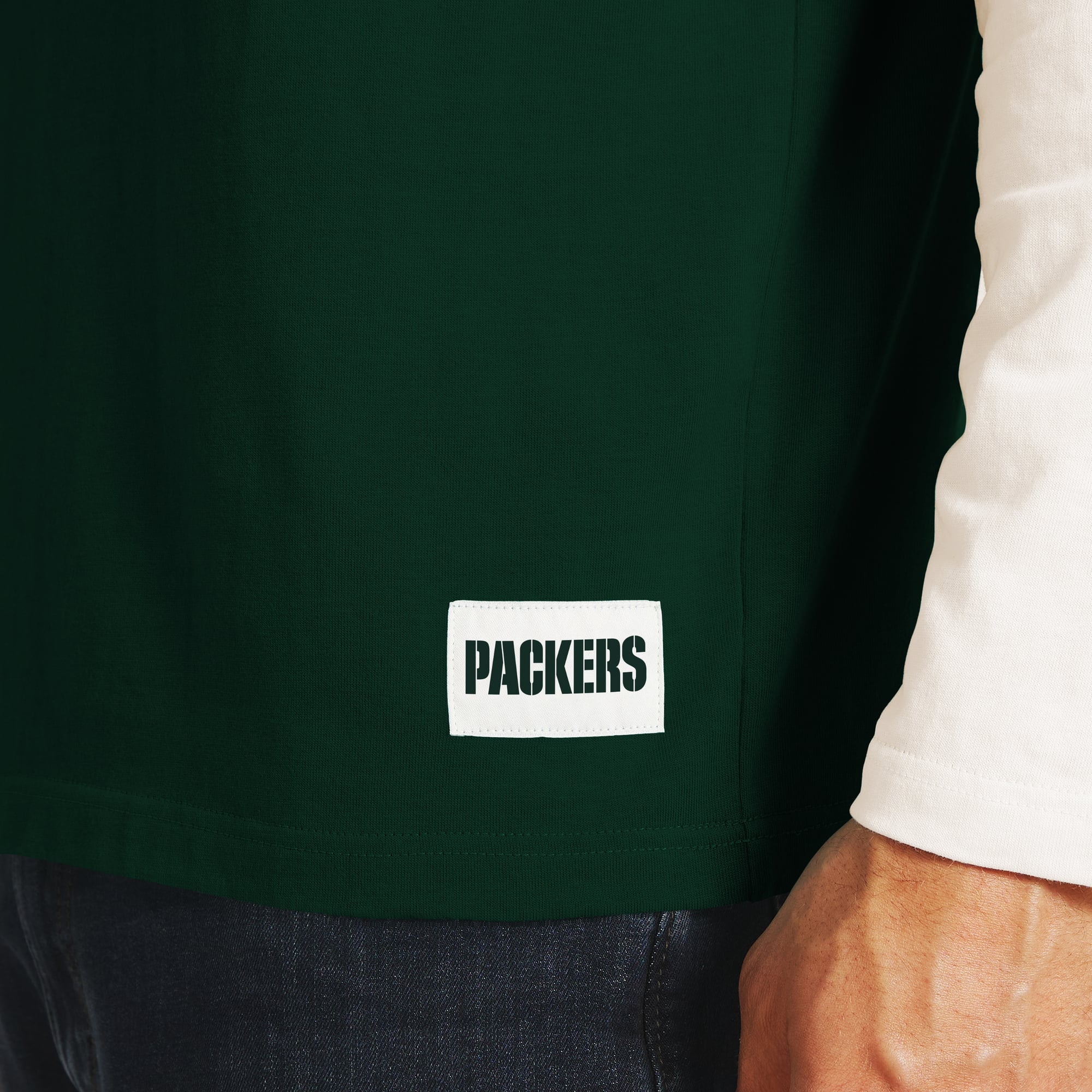 Men's Darius Rucker Collection by Fanatics Green/Cream Green Bay Packers Henley Long Sleeve T-Shirt