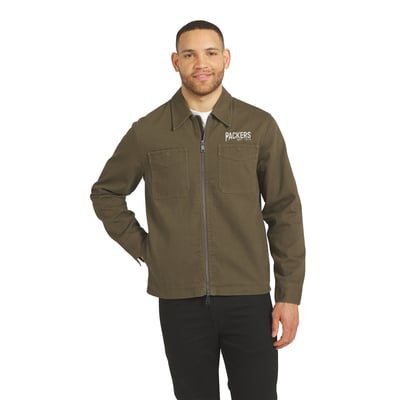 Green Bay Packers Darius Rucker Collection by Fanatics Brushed Canvas Full-Zip Jacket - Olive