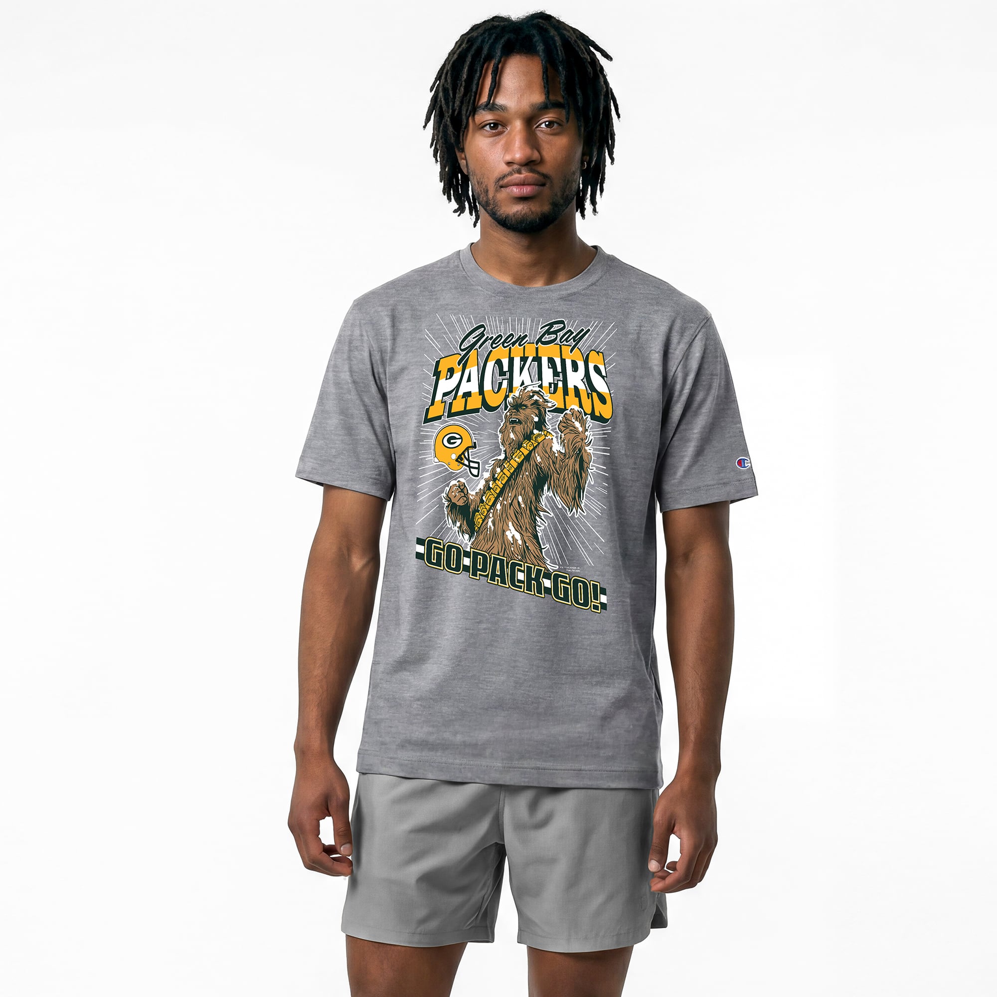 T-shirt homme Disney x Champion gris Green Bay Packers Chewbacca All-Star