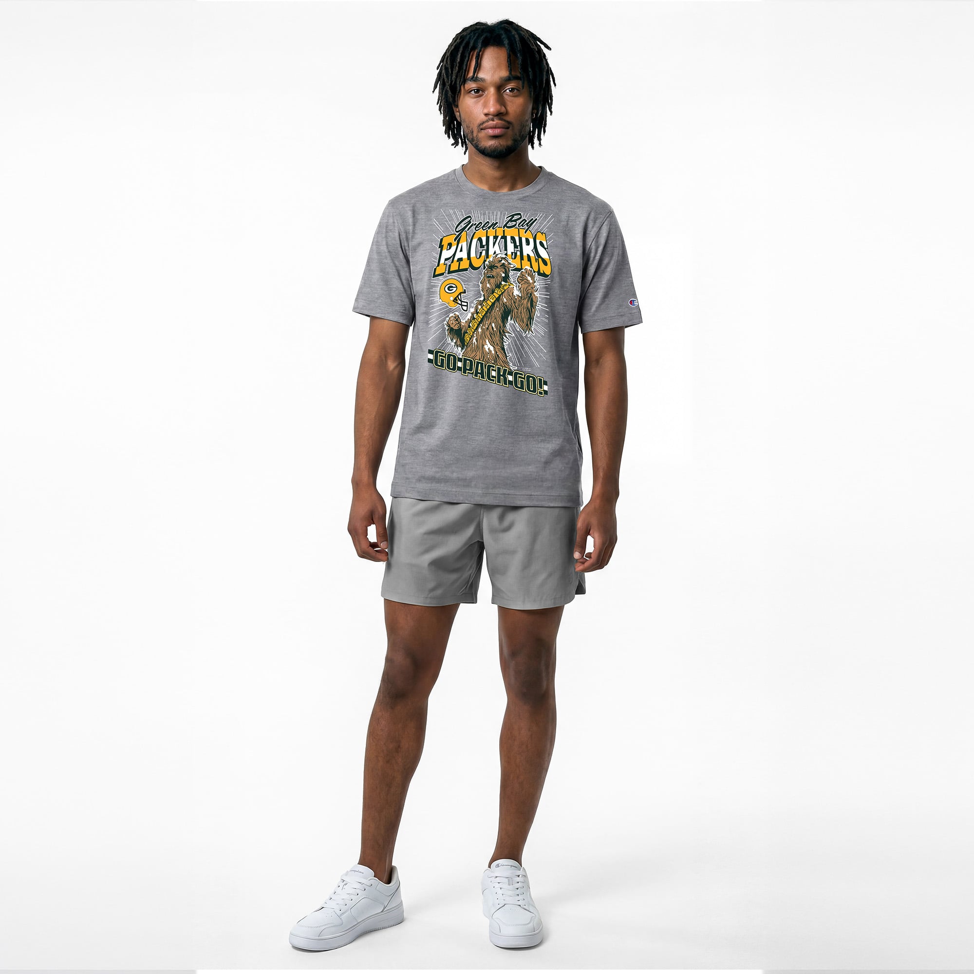 T-shirt homme Disney x Champion gris Green Bay Packers Chewbacca All-Star