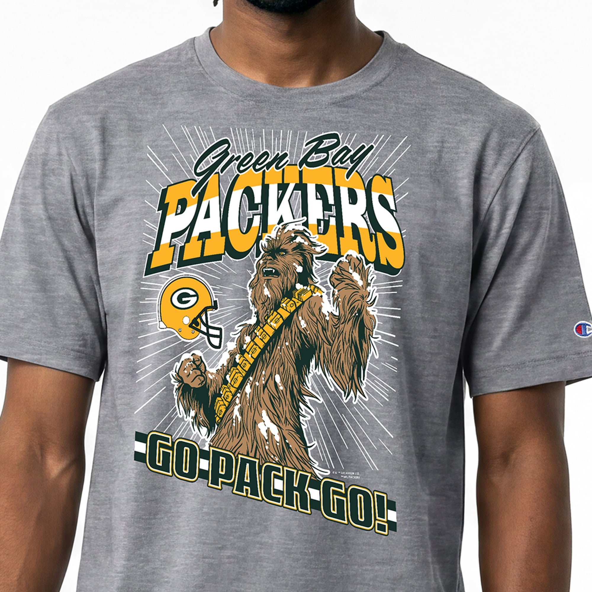 T-shirt homme Disney x Champion gris Green Bay Packers Chewbacca All-Star
