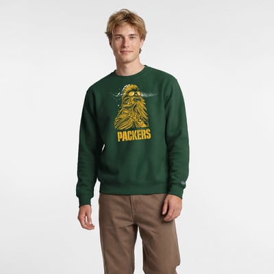 Green Bay Packers Disney x Champion Chewbacca Powerblend Sweatshirt - Green