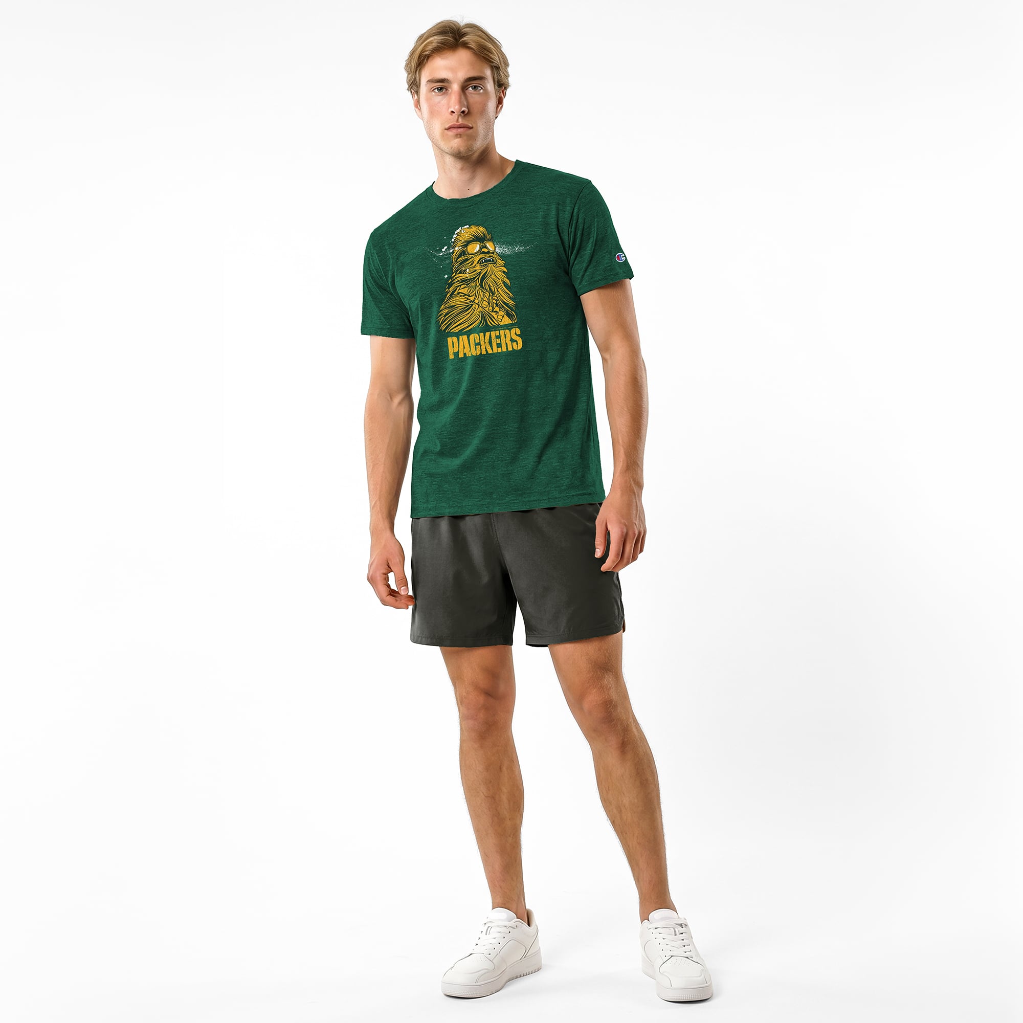 T-shirt homme Disney x Champion Green Bay Packers Chewbacca en mélange de trois matières