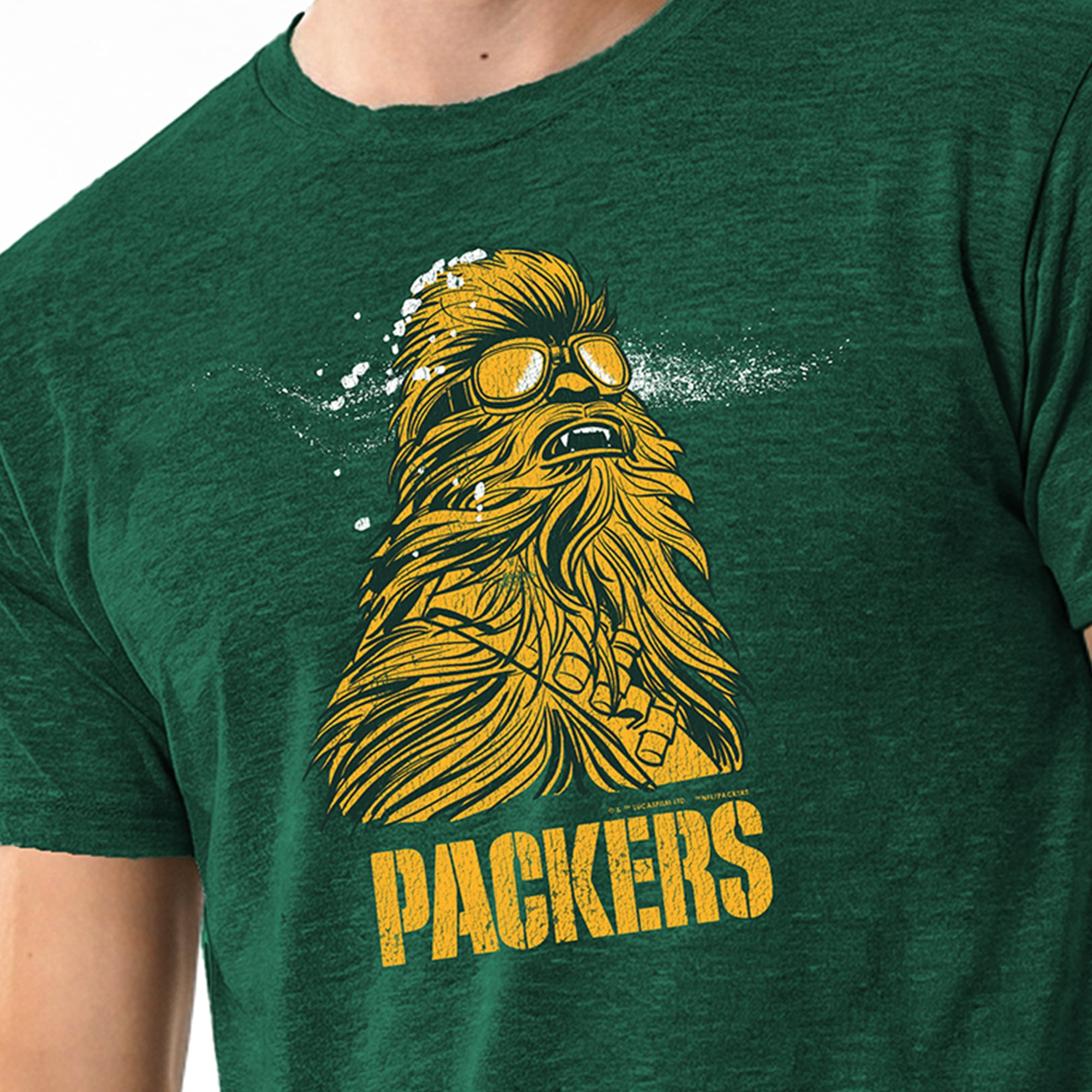 T-shirt homme Disney x Champion Green Bay Packers Chewbacca en mélange de trois matières