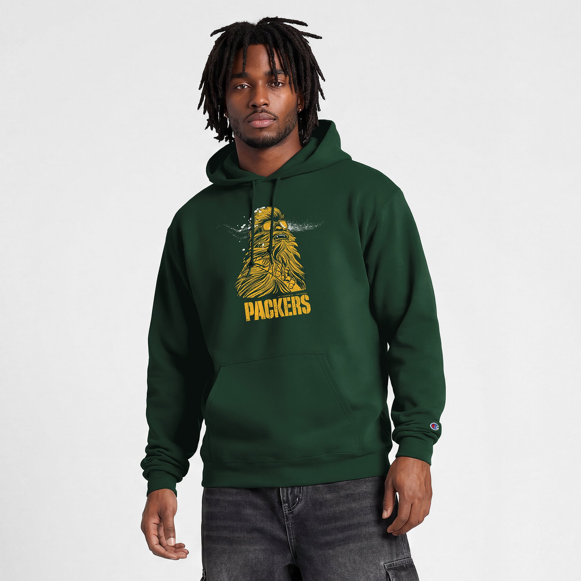 Sweat-shirt à capuche intégral vert Green Bay Packers Disney x Champion pour homme