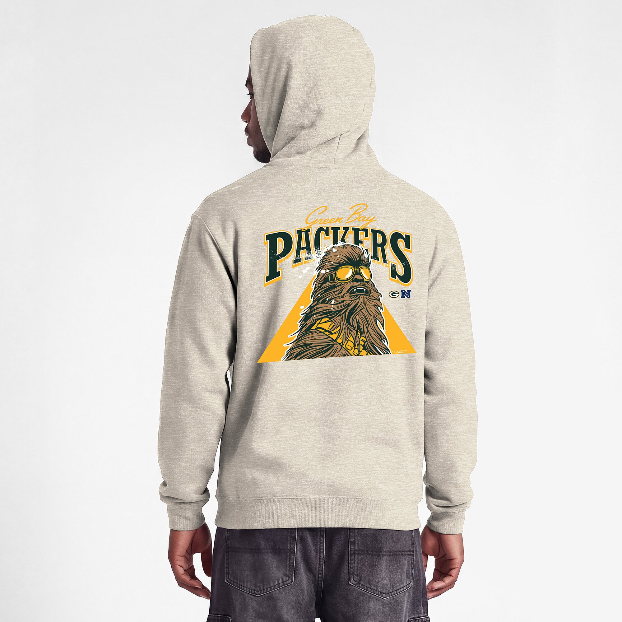 Sweat à capuche Powerblend Fullback pour homme Disney x Champion couleur avoine Green Bay Packers