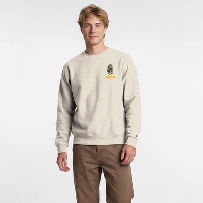  Green Bay Packers Disney x Champion Powerblend Left Chest Fullback Crew Sweatshirt - Oatmeal