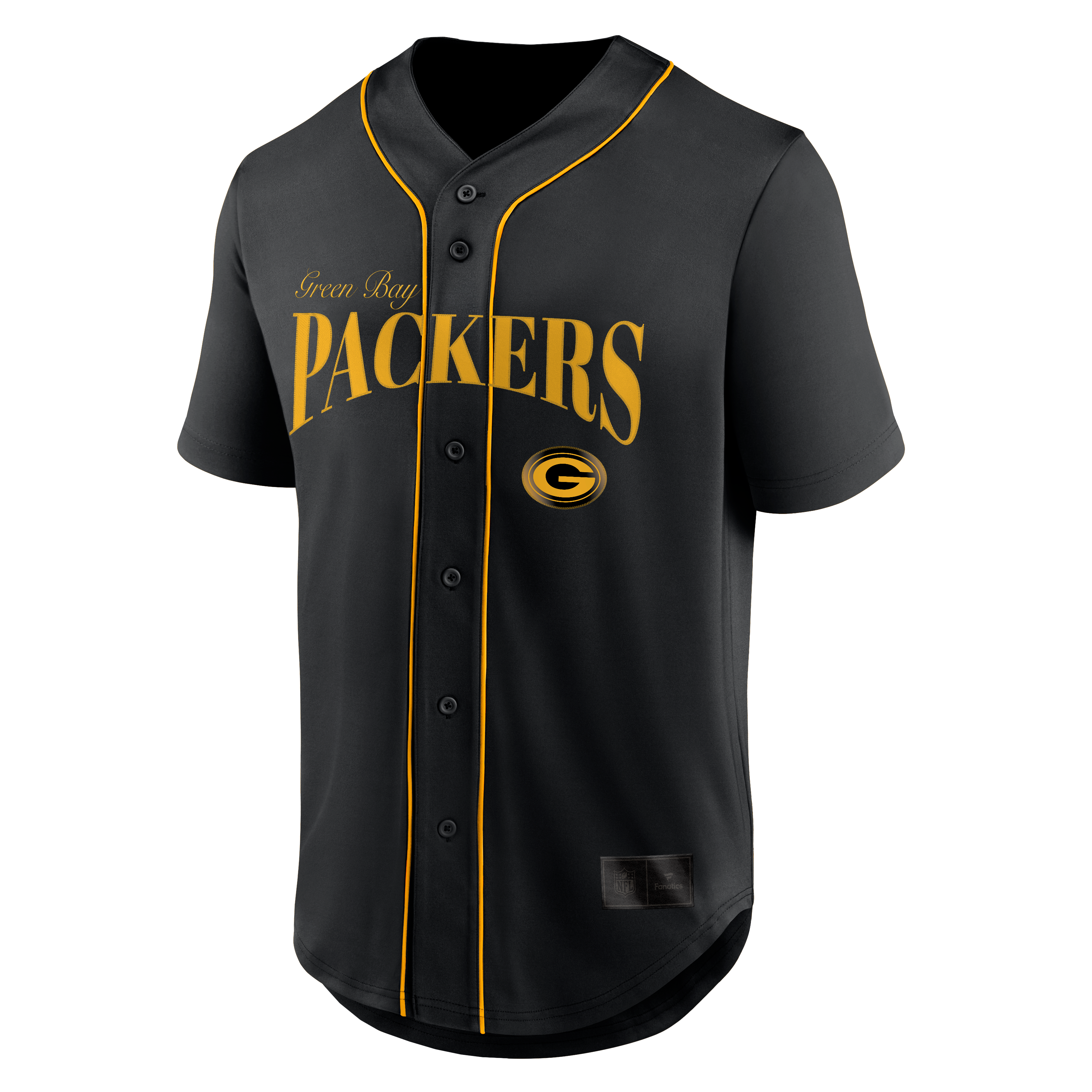 Men's Fanatics Black Green Bay Packers After Hours Button-Up Baseball Top